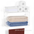 Bathroom Accessories Wall Mounted Towel Rack With Shelf 2 Tier Supplier